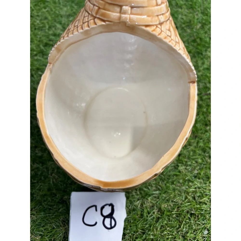 Ceramic‎ Chicken Basket Weave Lidded Jar Figurine Kitchen Decor Farmhouse